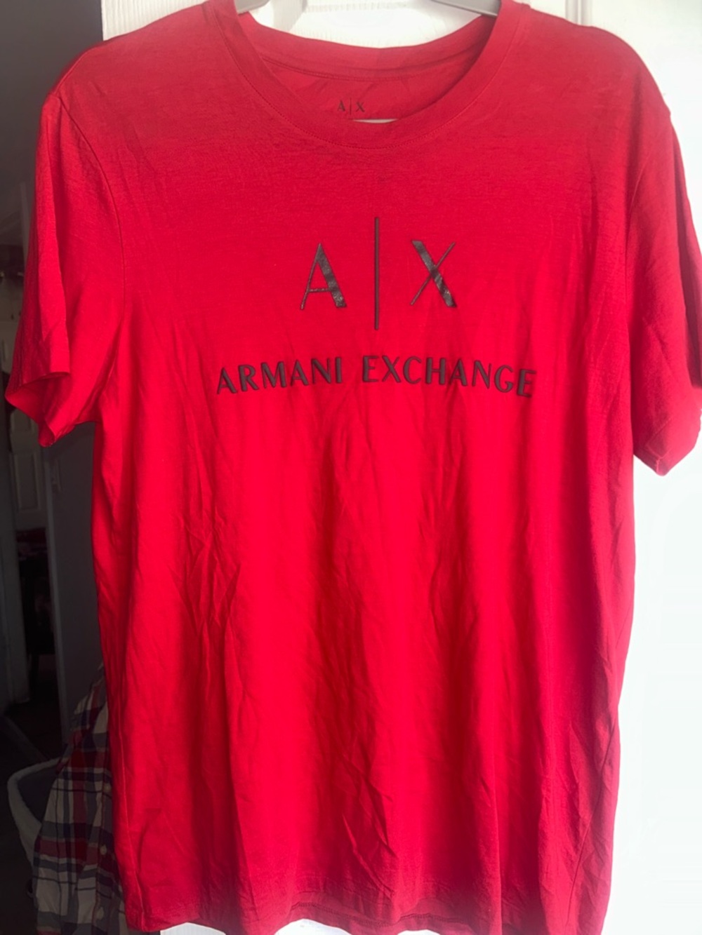 Armani Exchange Red Short-Sleeve A|X Logo Tee